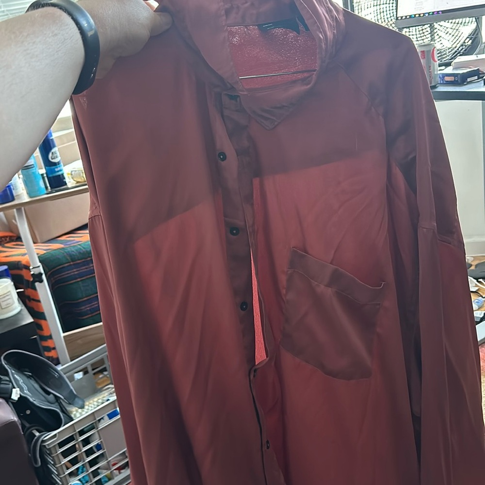 Silk Salmon Mens clubbing top oversized